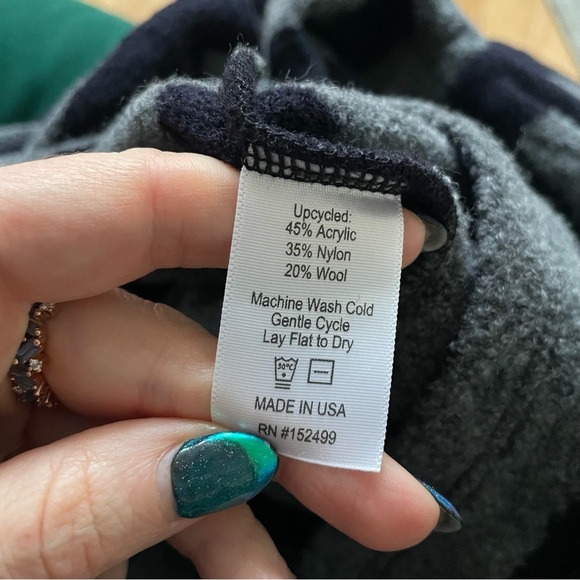 Amour Very Rosemary Stripe Puff Shoulder Long Sleeve Wool Blend Dress NWT Size S - Picture 11 of 12